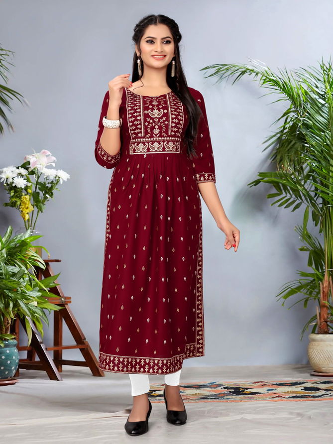 Nayra 4 Colors Long Printed Kurtis Catalog